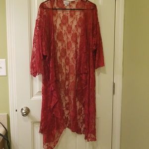 Brand new Lularoe red floral lace Shirley